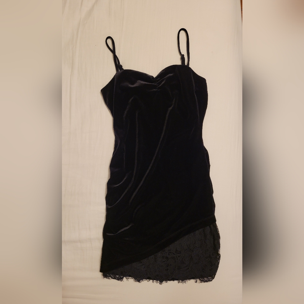 Forever 21 Black Velvet Mini Dress